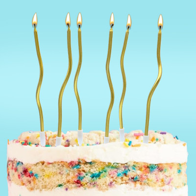 6 Velas Torcidas Ouro