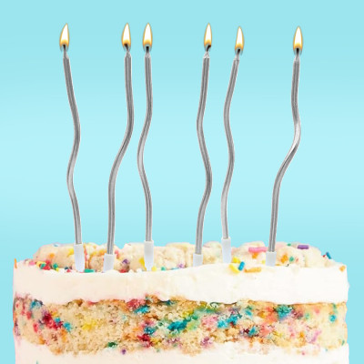 6 Velas Torcidas Prata