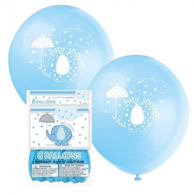 8 Balões Azuis Baby Shower