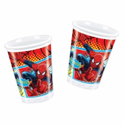 8 Copos Festa Spiderman