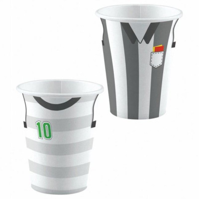 8 Copos Papel Arbitro e jogador Futebol