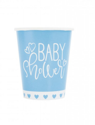 8 Copos Papel Baby Shower Azul