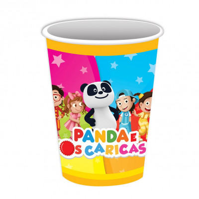 8 Copos Papel Festa Panda e os Caricas
