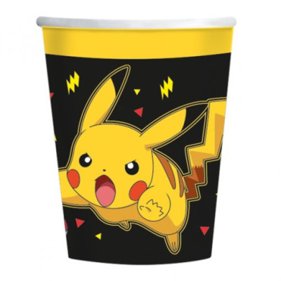 8 Copos Papel Pokémon Pikachu