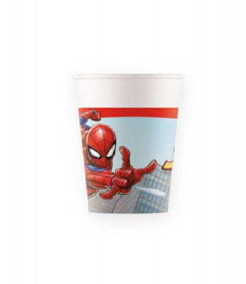 8 Copos Papel Spiderman Crime Fighter