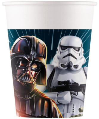 8 Copos Papel Star Wars Galaxy