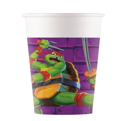 8 Copos Tartarugas Ninja Turtle Power