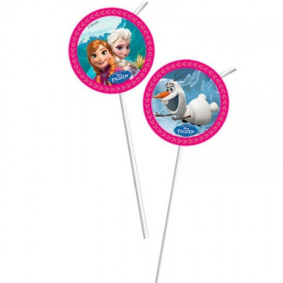 8 Palhinhas festa Frozen sortido