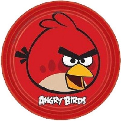 8 Pratos Angry Birds 23 cm