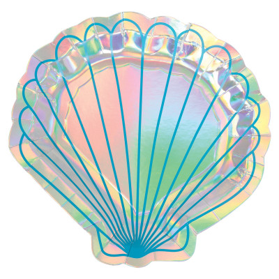 8 Pratos Concha Sereia 18cm