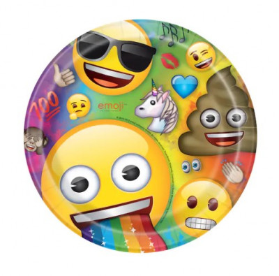 8 Pratos Emoji Rainbow Fun 22cm