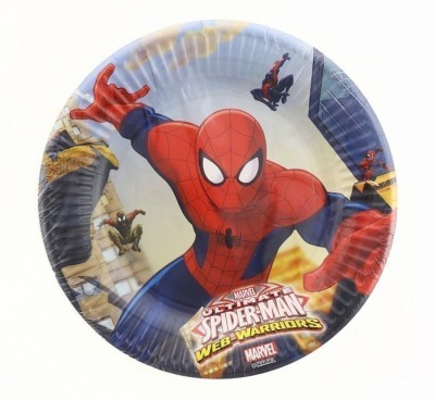 8 Pratos Festa 20 cm Spiderman Web Warriors