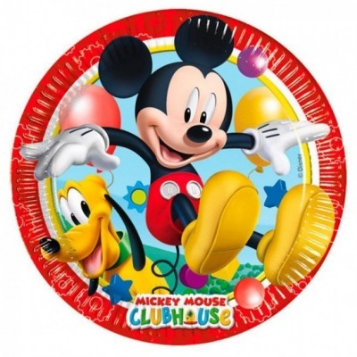 8 Pratos festa Mickey 20 cm