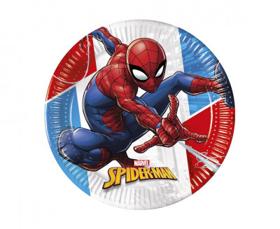 8 Pratos Festa Spiderman Superhero 23 cm