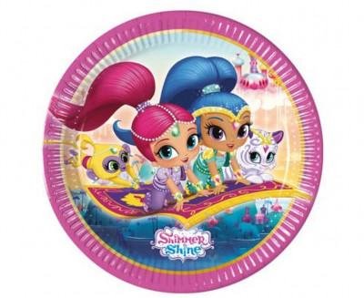 8 Pratos festas 23cm Shimmer e Shine