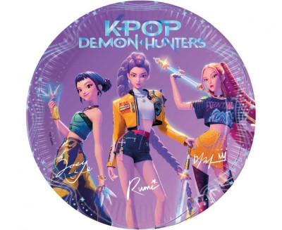 8 Pratos Guerreiras K-Pop Demon Hunters 23cm