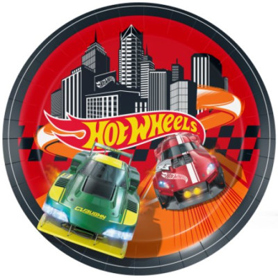 8 Pratos Hot Wheels 23cm