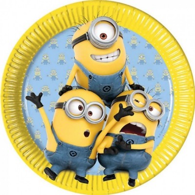 8 Pratos Lovely Minions 23cm