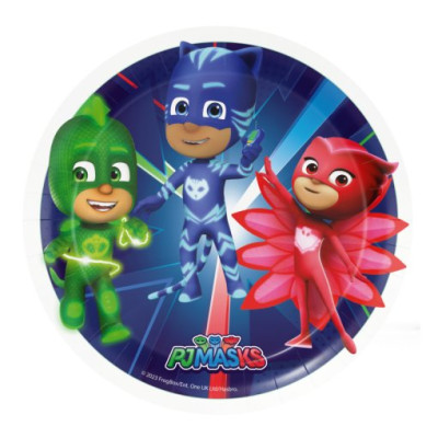 8 Pratos PJ Masks Azul 18cm