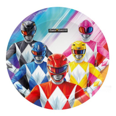 8 Pratos Power Rangers 18cm