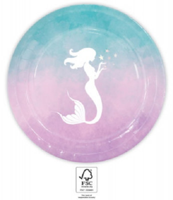 8 Pratos Sereia Elegant Mermaid 23cm