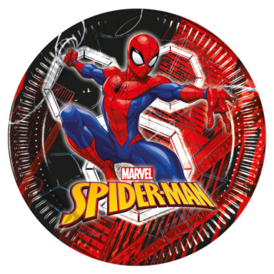 8 Pratos Spiderman World Of Web 23cm