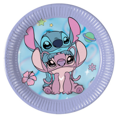 8 Pratos Stitch Angel Cute 20cm