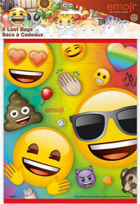 8 Sacos Festa Emoji Rainbow Fun