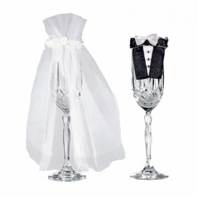 Adornos Noivo e Noiva p/ Copos casamento