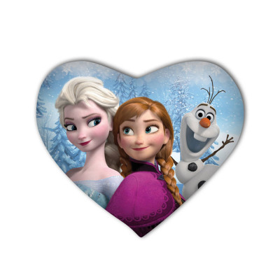 Almofada Coração Irmãs Frozen + Olaf
