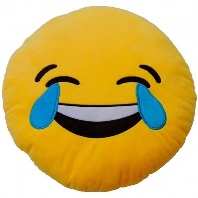 Almofada Emoji Chorar de tanto Rir - 32cm