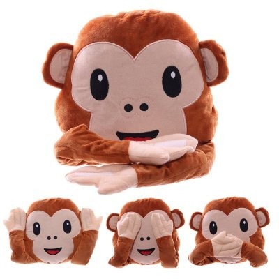 Almofada Peluche Emoji Macaco 27cm