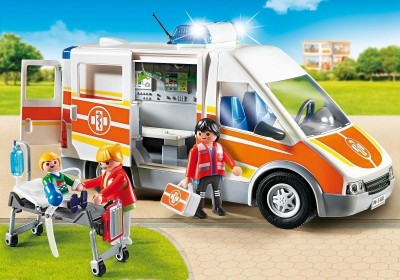 Ambulância com Luzes e Som Playmobil