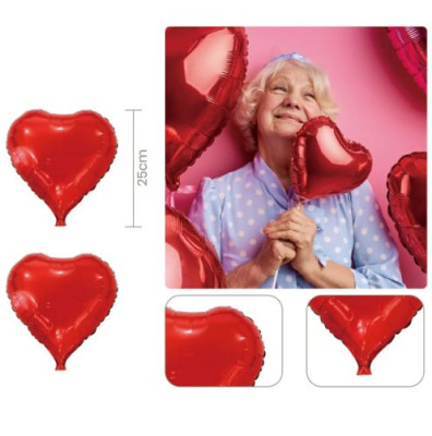 Balão 25cm Coração Vermelho - 2 uni Balão 25cm Coração Vermelho - 2 uni