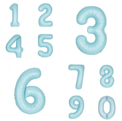 Balão Azul Claro Matte Número 34"/86cm