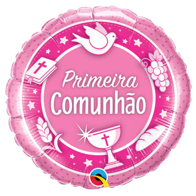 Balão Comunhão Rosa 46cm