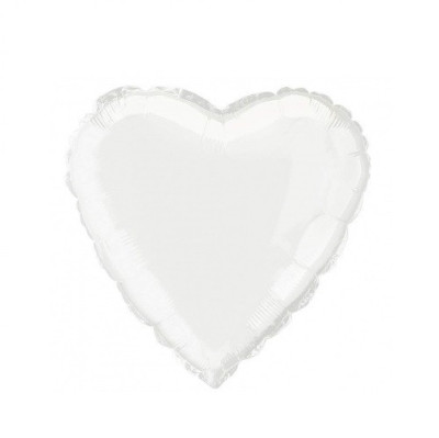 Balão Coração Foil Branco 46cm