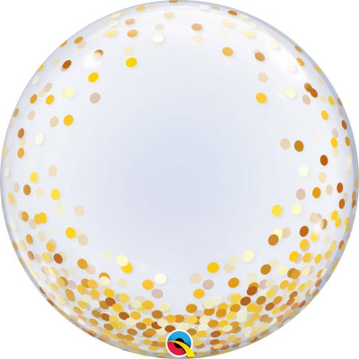 Balão Deco Bubble Confetis Dourados