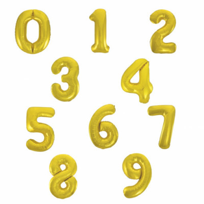 Balão Dourado Clássico Número 34"/86cm