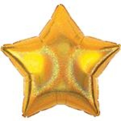 Balão Estrela Amarelo Glitter Metalizado 45cm