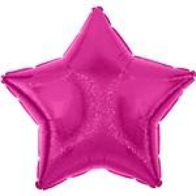 Balão Estrela Metalizado Glitter Rosa Fuchsia 45cm