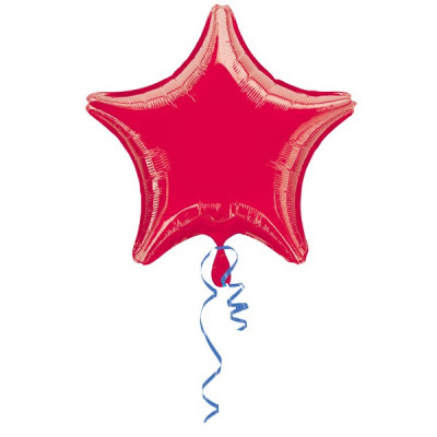 Balão Estrela Metalizado Vermelho 45cm