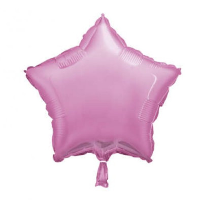Balão Estrela Rosa Claro Metalizado 45cm