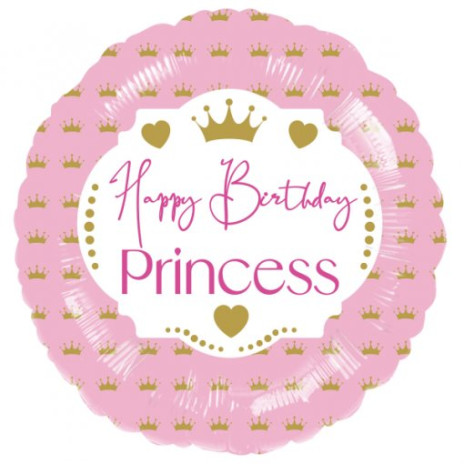 Balão Foil 43cm Happy Birthday Princesas