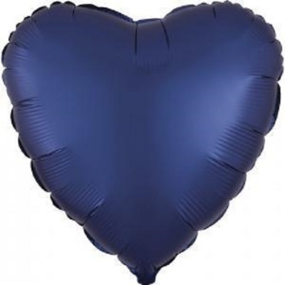 Balão Foil Coração Azul Navy Acetinado 43cm