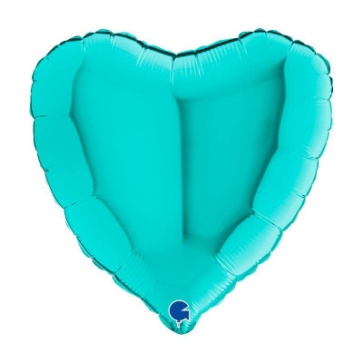 Balão Foil Coração Azul Tiffany 46cm