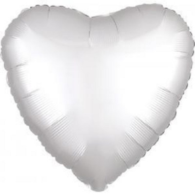 Balão Foil Coração Branco Acetinado 43cm