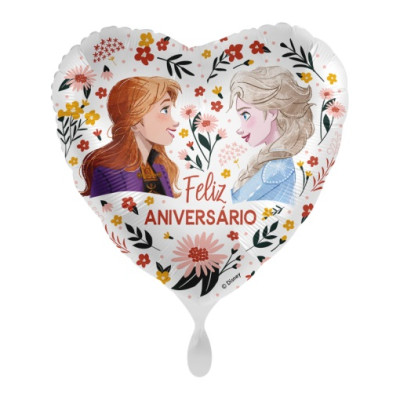 Balão Foil Coração Frozen 2 Feliz Aniversário 43cm