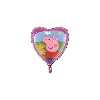 Balão Foil Coração Porquinha Peppa 45cm