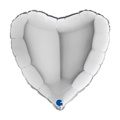 Balão Foil Coração Prateado 46cm